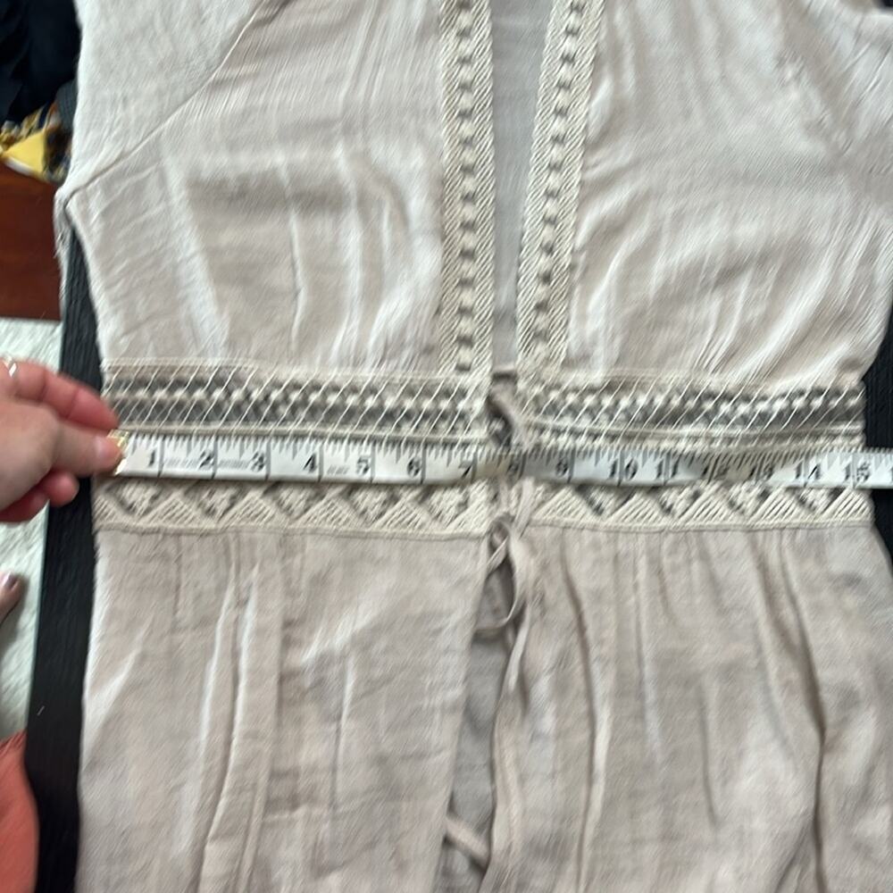 Rebellion Cream Long Open Cardigan with Embroidered Details - Picture 6 of 8